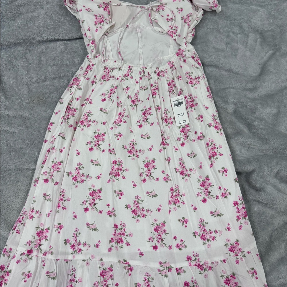 Hollister Pink Floral Midi Dress
